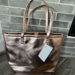 Disney Parks Mickey Mouse Icon flair tote bag 16" by 12"  purse rose gold